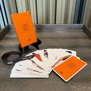 Hermes knotting cards and ribbon